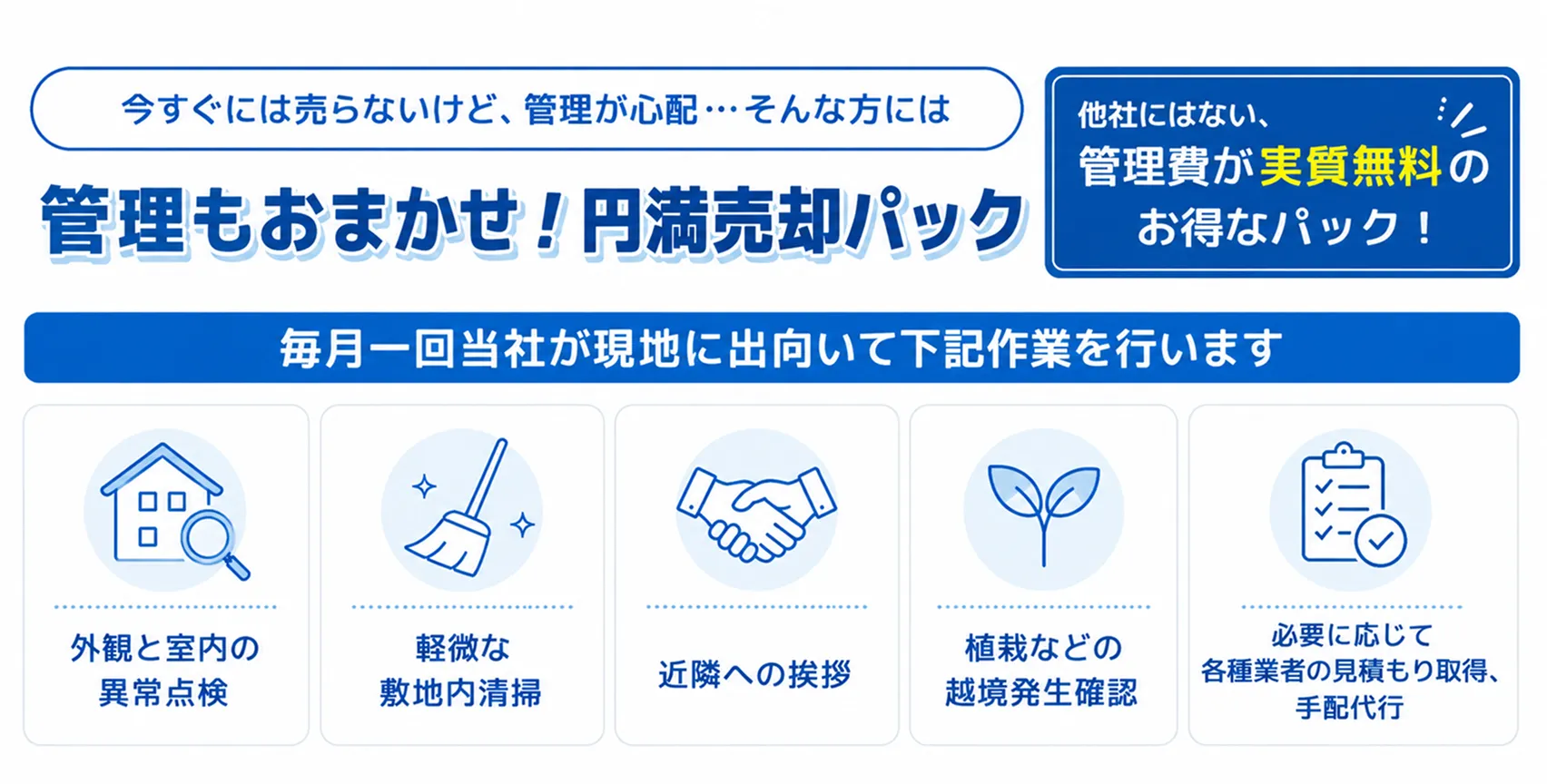 管理もおまかせ！円満売却パック